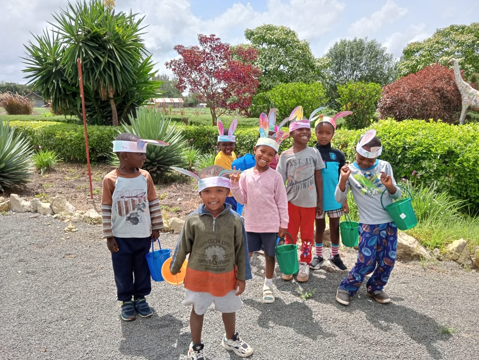 Children planting and growing together